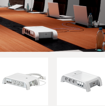 Desktop and meeting room multi-outlet extensions